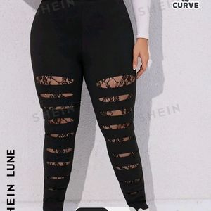Ripped lace leggings